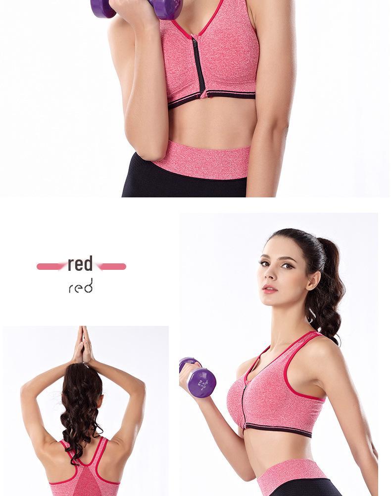 Classic Zip-Front Shockproof Sports Bra Plus Size Women's Yoga Vest