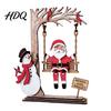 Decoración de Mesa Festiva de Escritorio 3D Madera Papá Noel Columpio Decoración de Mesa Muñeco de Nieve Adorno Navideño Escena Centro de Mesa Casa de Campo Interior Estante de Navidad