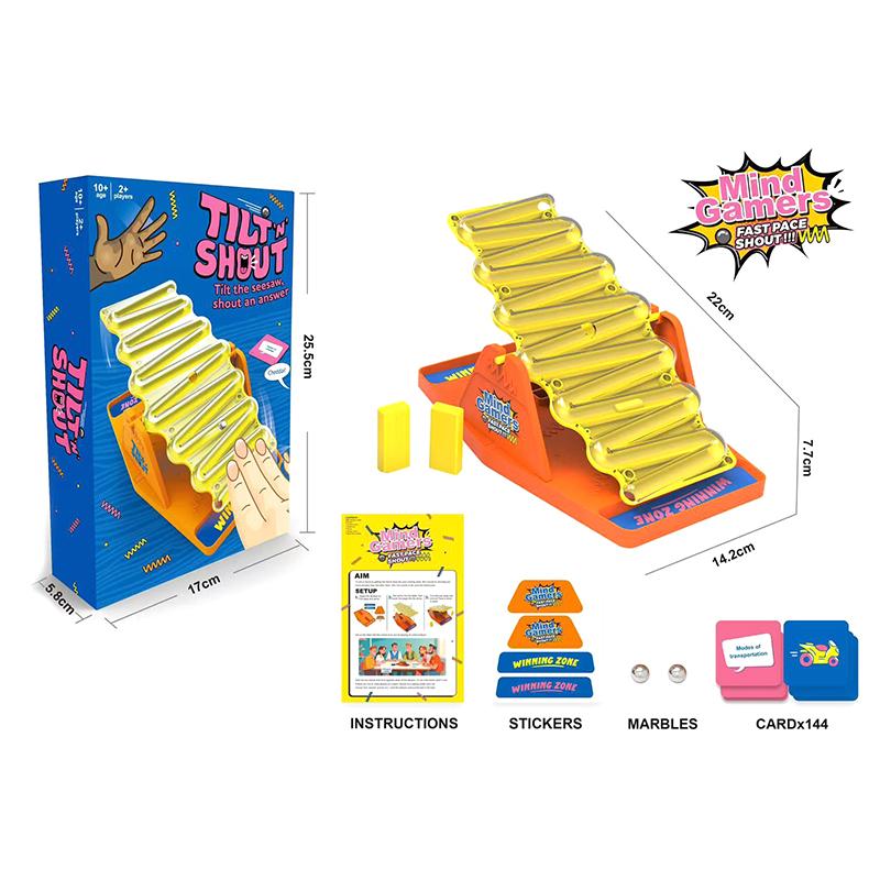 

Захватывающая качалка-балансир Tilt N Shout Настольные игры Веселые семейные настольные игры Пазл Битва Викторина Многопользовательская игра для вечеринки синий