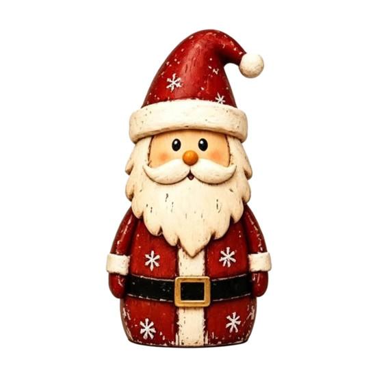 Poplar Plywood Holiday Gifts Christmas Wooden Tabletop Figurine, Hand Painted Santa Reindeer Cat Decor, Rustic Farmhouse Style Wood Ornaments Statues