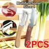 2-in-1 Stainless Steel Peeler Multi-Functional Serrated Vegetable Slicer Fruit Peeling Slicing Wooden Handle New Kitchen 2