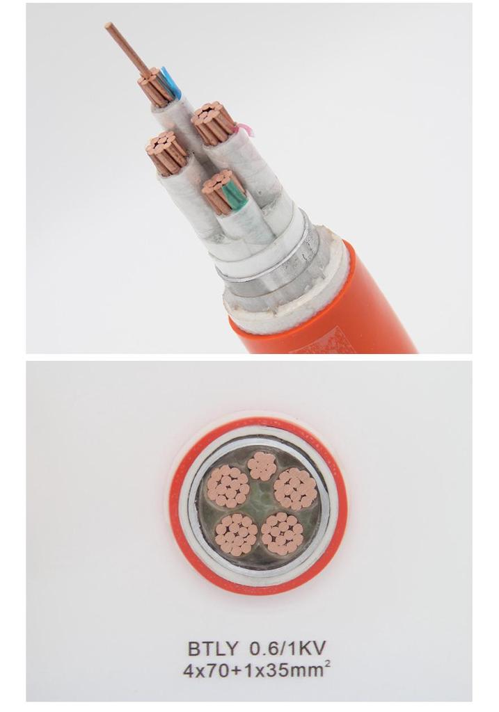 Flexible Fireproof High Voltage Outdoor PV Wire with BTLY Insulated Copper Core