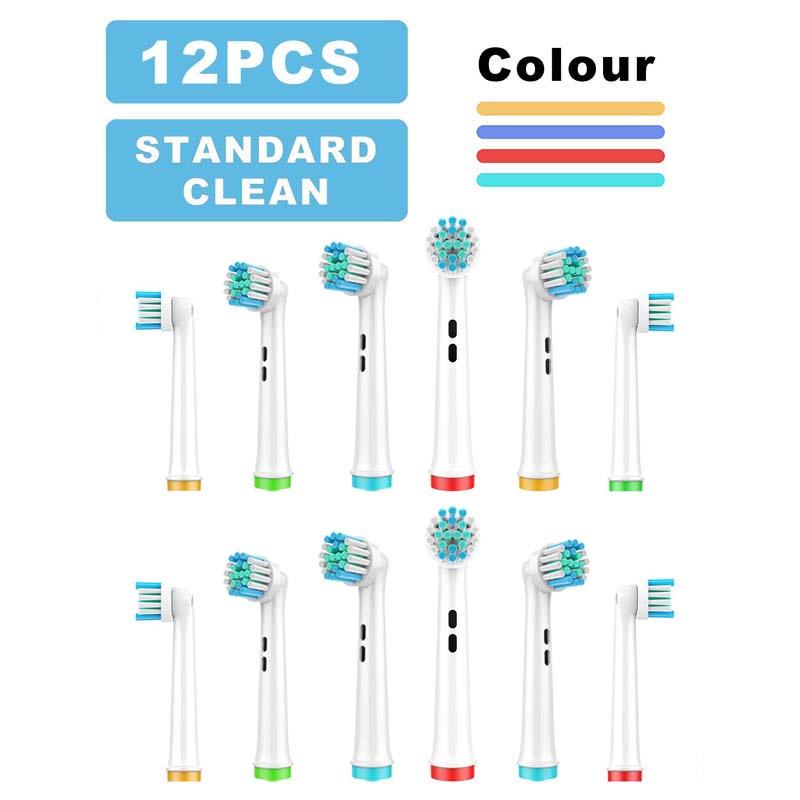 

для электрических зубных щеток, совместимых с Oral-B - Мягкие, долговечные сменные насадки для улучшенного ухода за полостью рта 12pc-EB17-X