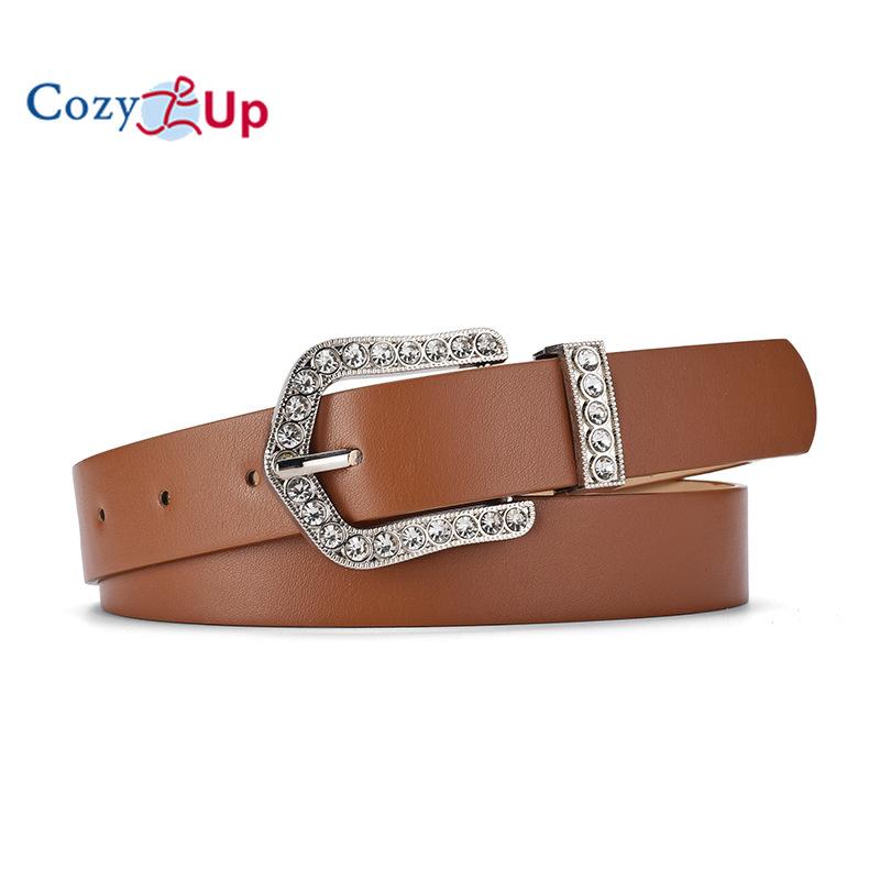 Elegant Rhinestone Inlaid Pin Buckle Belt Windbreaker Down Jacket Simple Decorative Belt Women