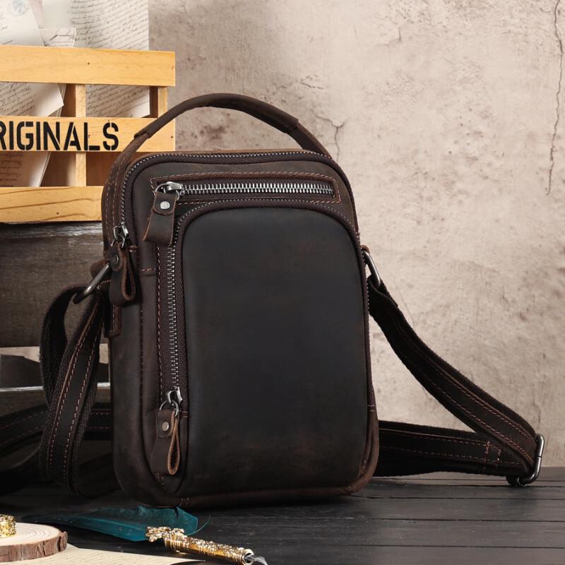 

Men s Genuine Leather Crossbody Chest Bag