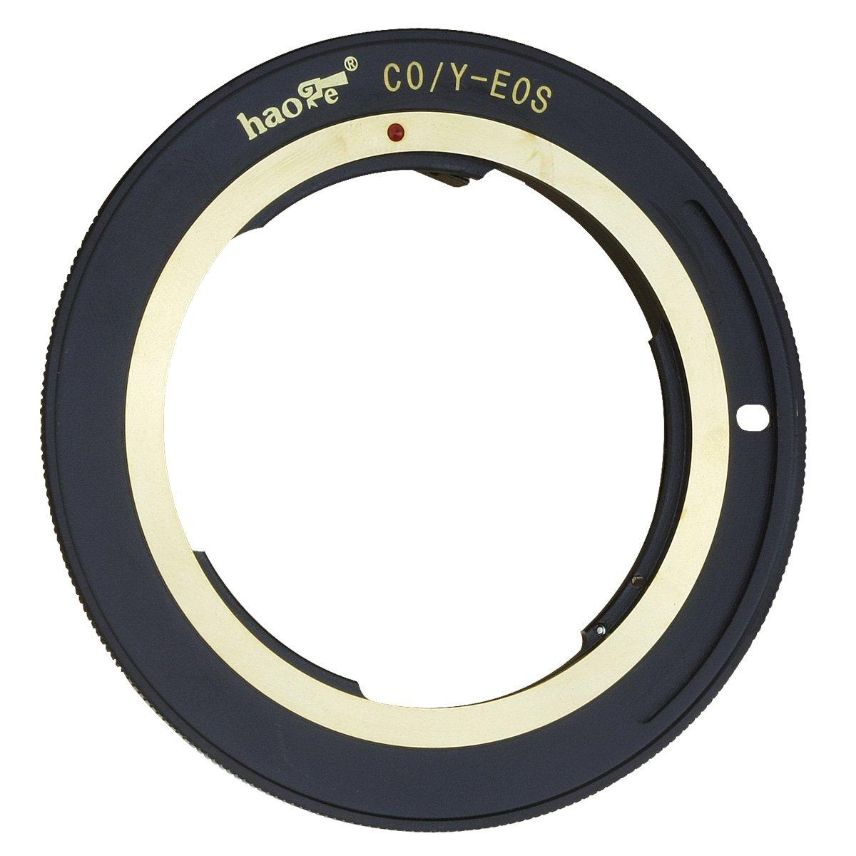 

Haoge Lens Mount Adapter for CY Mount Lens to Canon EOS Rebel Mount Cameras Contax/Yashica C/Y 80D, 70D, 60D, 50D, 550D, 500D, 5D, 5DS, 7D, EF, EF-S чорний