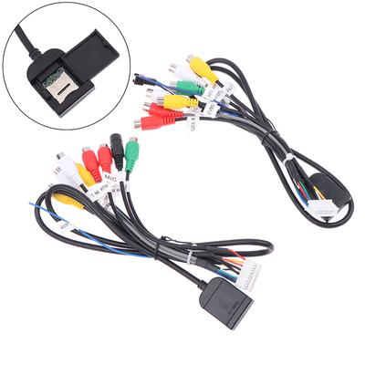 1PC 7-head RCA Output Wire 20 Pin Aux-in Subwoofer Microphone Fan Adaptor Universal Cable Android Radio Car Accessories