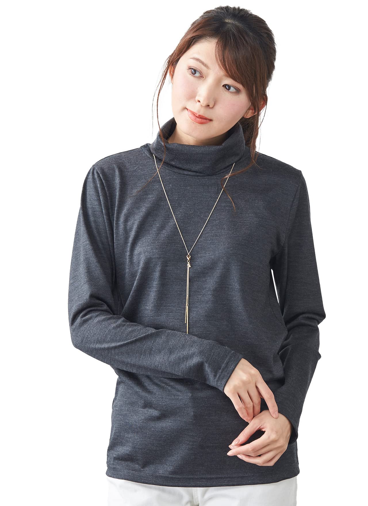 

749 Мериносовая шерсть водолазка с высоким горлом японского производства крой и шитье с длинным рукавом внутренний базовый слой нижнее белье альпинизм однотонная [SPAN] футболка женская