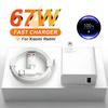US Zástrčka 6A 67W Ultra Rychlá Nabíječka pro Xiaomi 10T 11 12 Lite 13T Redmi Note 10 11T 12T 13 POCO X4 X5 F5 Typ C USB Nabíjecí Kabel