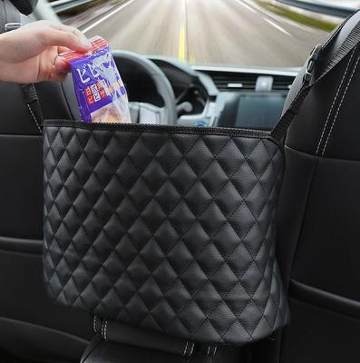 Filet de rangement suspendu en cuir pour siège de voiture