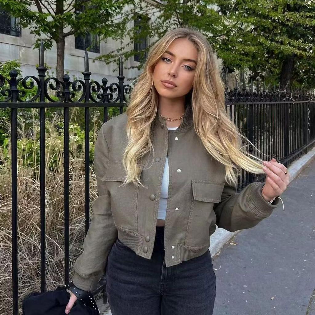 Giacca Cappotto da Donna con Grandi Tasche in 11 Colori Collo Alto