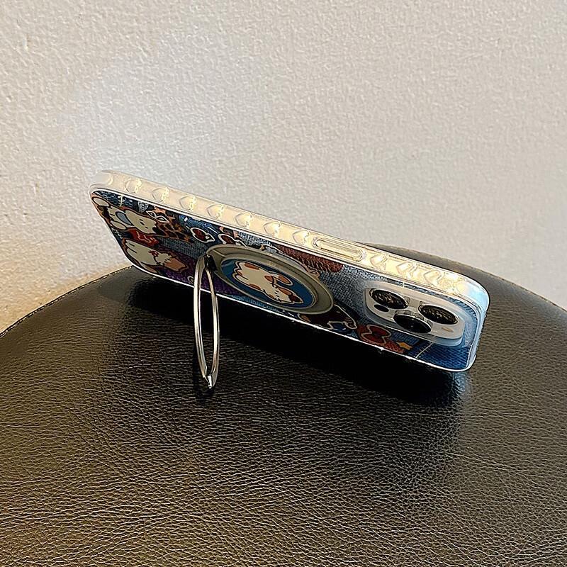 MiLing Cute Cartoon iPhone 15 Pro Max Case with Magnetic Stand