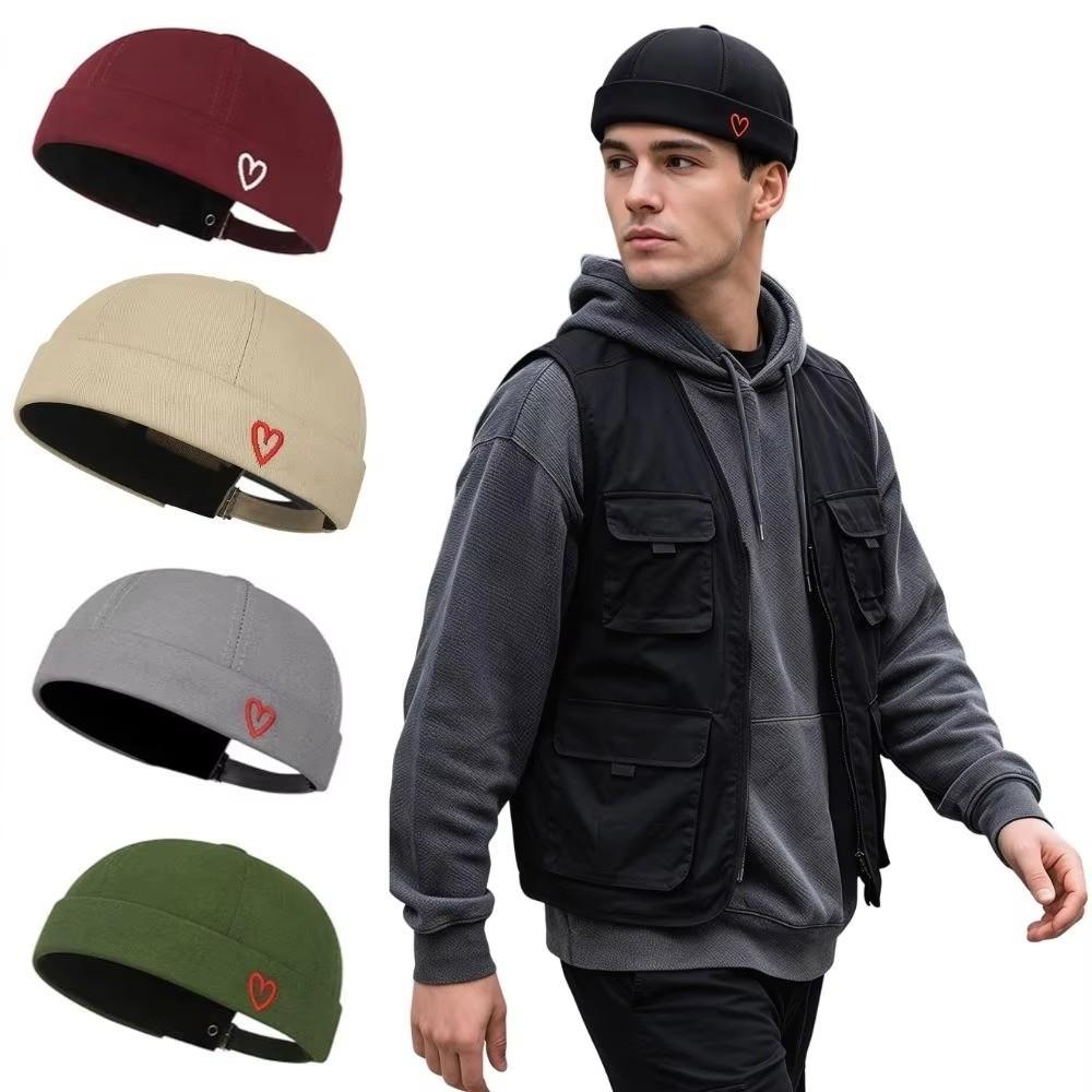 Adjustable Dome Melon Cap Without Brim Bucket Cap Basin Hat Solid Color Docker Hat  Casual Wear