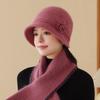 Middle Aged and Elderly Hats Autumn and Winter Three Dimensional Flower Wool Hats  Fashionable and Elegant Hats  New Style for Women