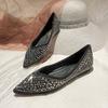 Spring Summer Women's Pointed Flats Shallow Diamond Soft Sole Butterfly Shoes Women Casual Boat Shoes Large Size
