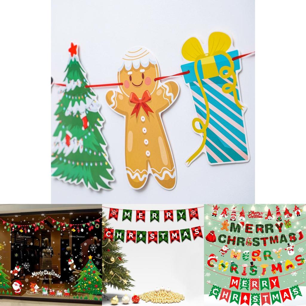 Vibrant Christmas Party Banner With Santa Claus And Elk Designs For Joyful Holiday Decor