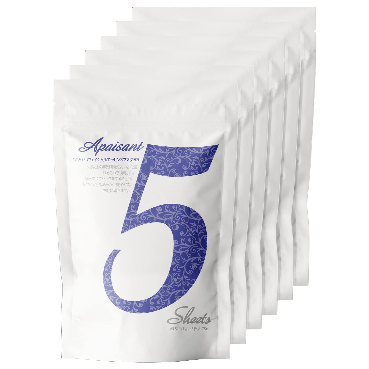 

MITOMO Domestic Pearl Moisturizing Care Facial Essence Mask 5 шт. x6 упаковка 30 доз Упаковка блестящей маски для ухода за кожей [HSSA00505-C-2x006]