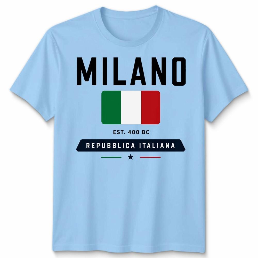 Milano Graphic Unisex Football T Shirt Casual White Soft Cotton Classic Top