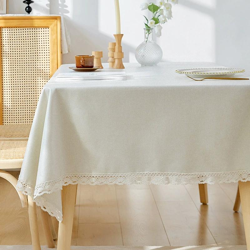 Table Cover Lace Tablecloth White Soft Dust-Proof for Every Holiday Party Weddings Kitchen Dinner Picnic Tabletop Home Decor Rectangle Tablecloth