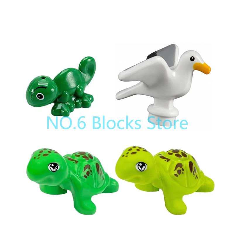 MOC Animal Building Blocks Sheep Dog Wolf Dolphin Pig Whale Elephant Educational Small Particle Zoo Scene Gift DIY Brick Toy S15