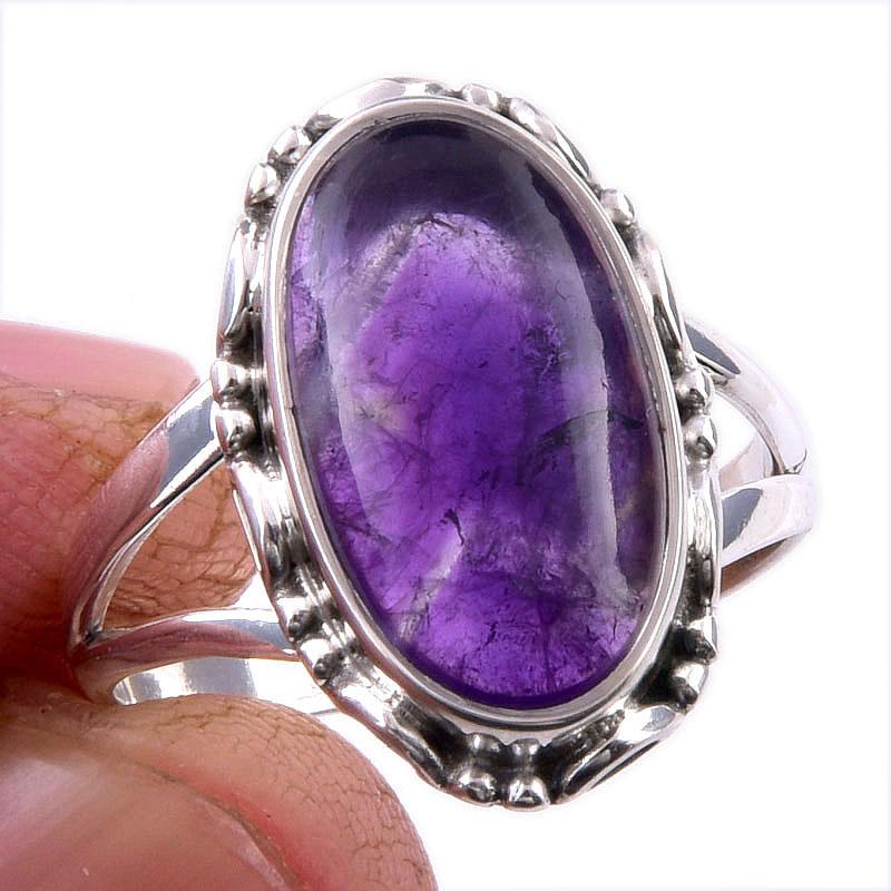 

Natural Cacoxenite Gemstone 925 Solid Sterling Silver Jewelry Ring Size 8 m1T75