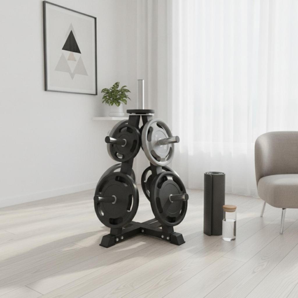 Barbell Plate Storage Rack Space-Saving Disc Stable for