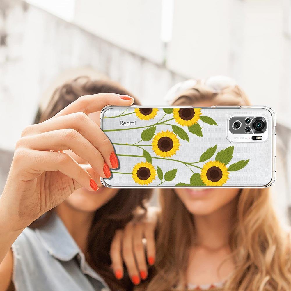 sunflower Lavender Flower Clear Phone Case For Xiaomi Redmi Note 12 10C 10 11 9 8 Pro Plus 9S 7 8T 9T 9A 8A 9C K50 K40 Cover