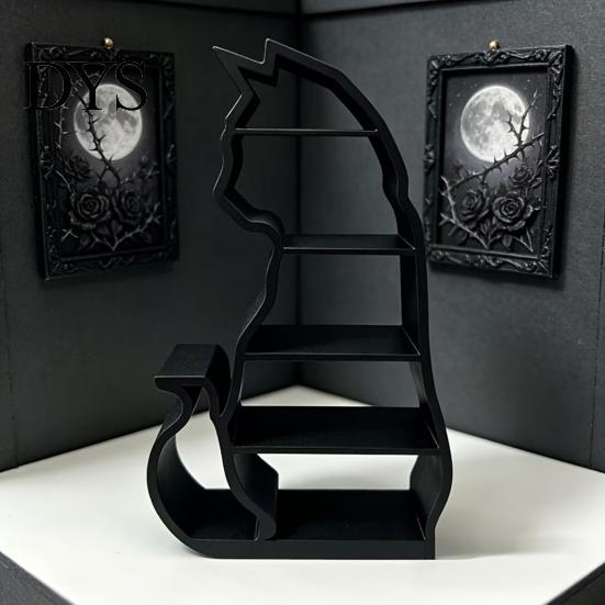 Decorative Ornament Stand Miniature Figurine Cat Storage Rack, Shaped Mini Desk Organizer Shelf Display Shelf, Multi-Tier Rack for Dollhouse