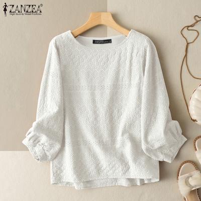 Womens Casual O-neck Long Sleeve Hollow Out Blouse Tops