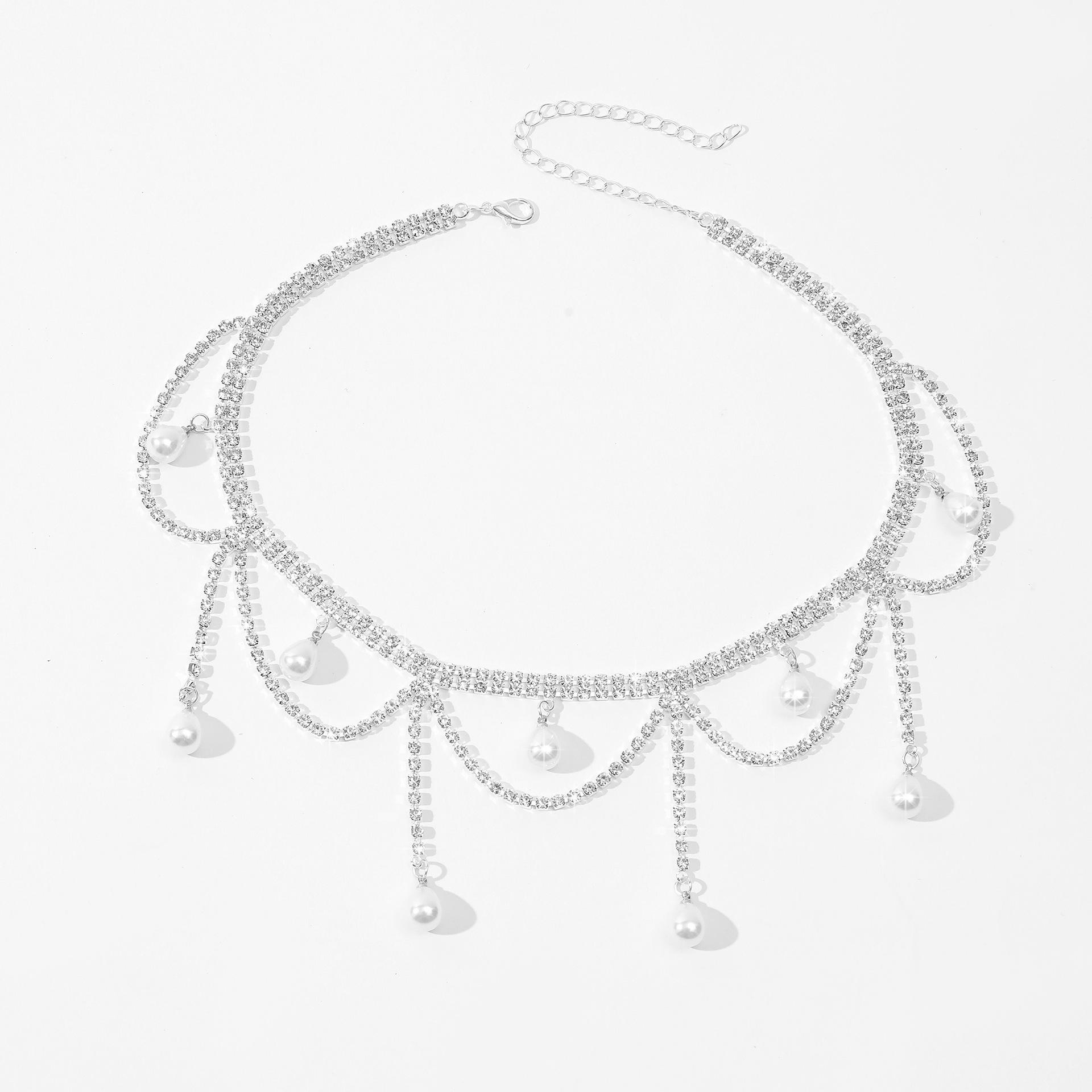 

Модное геометрическое ожерелье с кисточками и стразами для женской моды