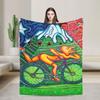 Soft Blanket Girls Boys Travel Albert Hofmann LSD Bicycle Day Throw Blanket Flannel Bedspread For Chair Novelty Sofa Bed Cover