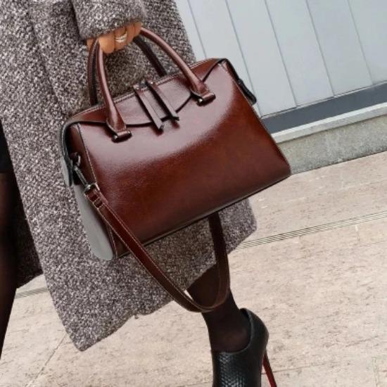 Hochwertige lässige Tragetaschen Vintage Schulter große Kapazität Damenmode Ledertaschen