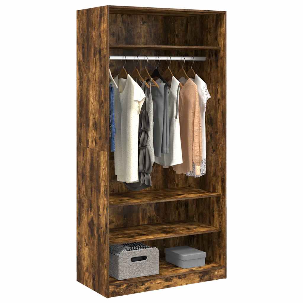 Wardrobe Smoked Oak 100 x 50 x 200 cm Particleboard