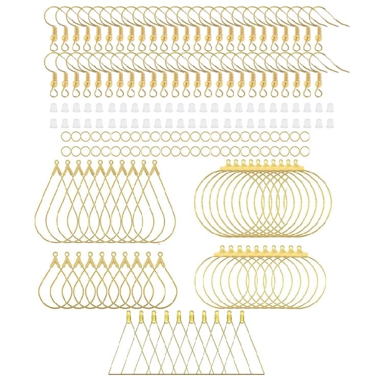 

200Pieces Alloy Earring Component Earring Hooks Jewelry Making Accessories Earrings Part Suitable for Handmade Earrings золотой