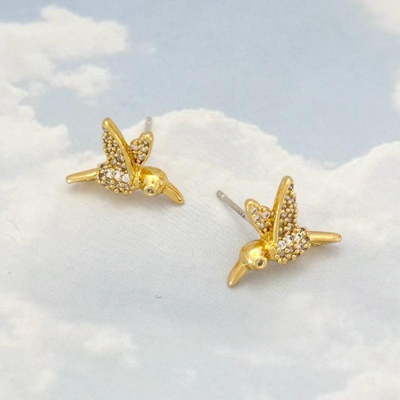 Summer Women S Fashion Cute Bird Zircon Stud Earrings
