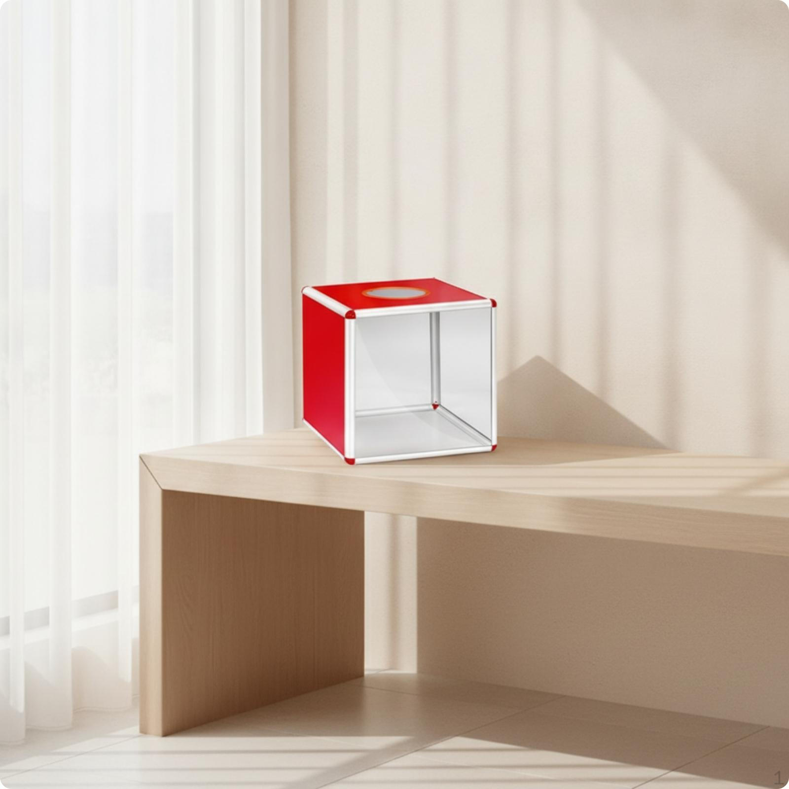 Lottery Box with Circular Slot Rigid Cube Drawing Rounded Corners for Prize Draws, Company
