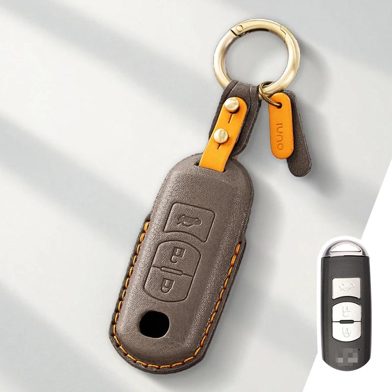 Key Case for Car Genuine Leather Protector For MAZDA 2 3 5 6 CX-3 CX-5 CX-7 CX-9 Atenz Miata MX5 Axela CX4 Key Case Cover Fob