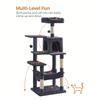 Medium Sturdy Sisal Cat Tree with Bed, Scratching Post, Integrated Frame, Toy Platform, and Kitten Supplies