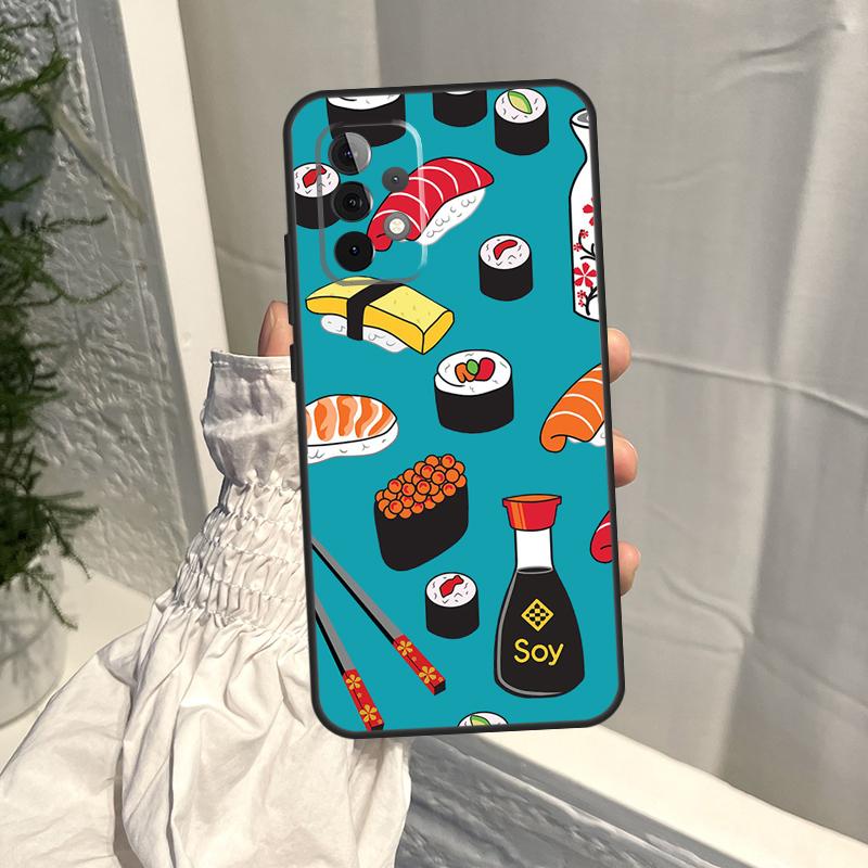 Japanese Sushi Food Case For Samsung Galaxy A56 A36 A16 A06 A54 A34 A14 A13 A53 A12 A22 A32 A52 A35 A15 A55 A17