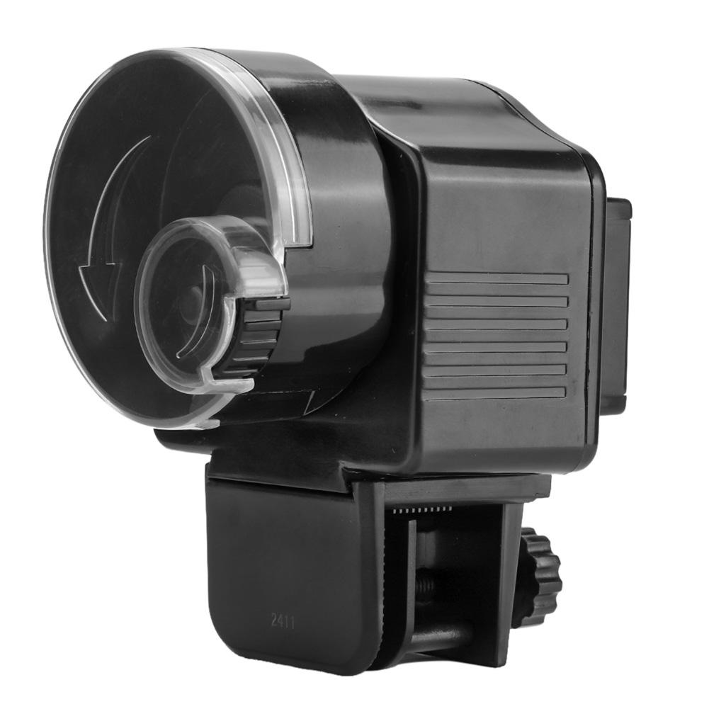 Heim-Aquarium Fischbecken Automatischer Futterautomat Timer Schwarz