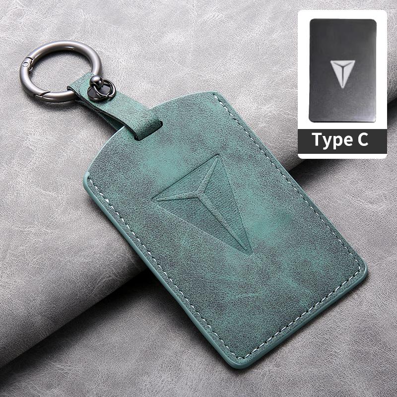 For Changan Deepal S7 SL03 NFC Card Sheepskin Car Key Case Remote Cover Shell Keychain Ring Holder Fob Bag Interior Accessories