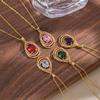 Double Hole Crystal Flower Pendant Necklace & Bracelet Connector Set