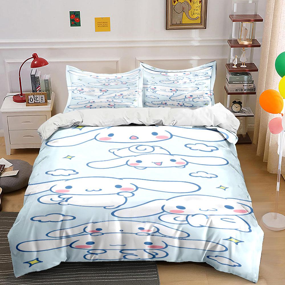 Fluffy Skies with Friends Bedding Sets Duvet Covers Pillowcases(1* Duvet Cover 2* Pillowcases Without Duvet Insert)