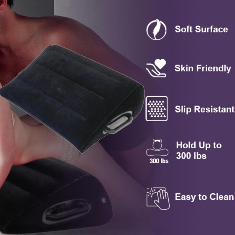 PVC Flocking Inflatable Wedge Sex Pillow Triangle Foldable Master Cushion Labor-saving Sitting Bed Inflatable Sofa Furniture