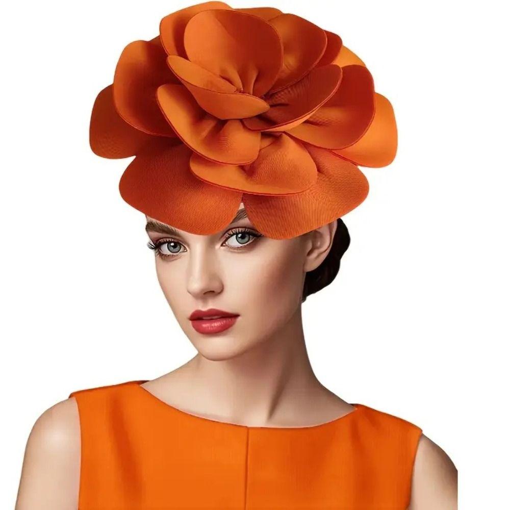 Exquisite Large Rose Flower Headband Elegant Oversized Flower Headpiece  Stage Performance