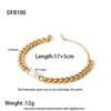 Ins Fashion Baroque Freshwater Pearl Cuban Chain Jewelry 18k Gold Plated Stainless Steel Waterproof Bracelet Jewelry