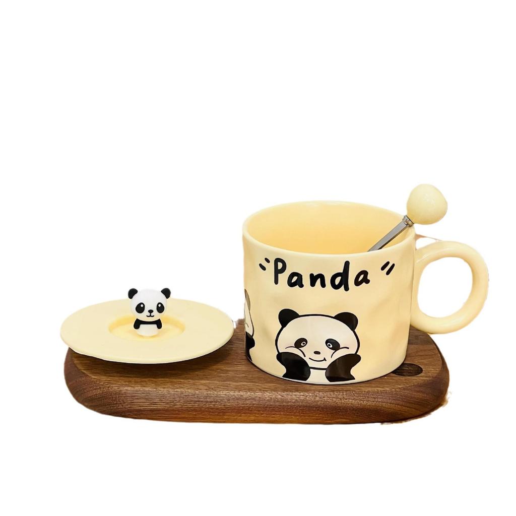 Household Cups for Girls with High Appearance  High Temperature Resistance  Cartoon Cute Mug Gift Set Ceramic Cup with Lid