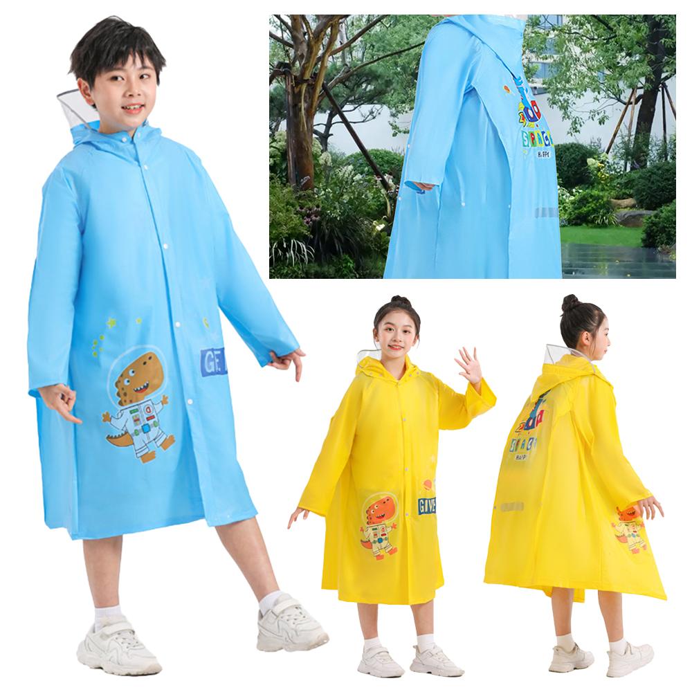 

Full Body Thickened Rain Coat Cartoon Reusable Poncho High Quality Kids Raincoat Boys And Girls жёлтый