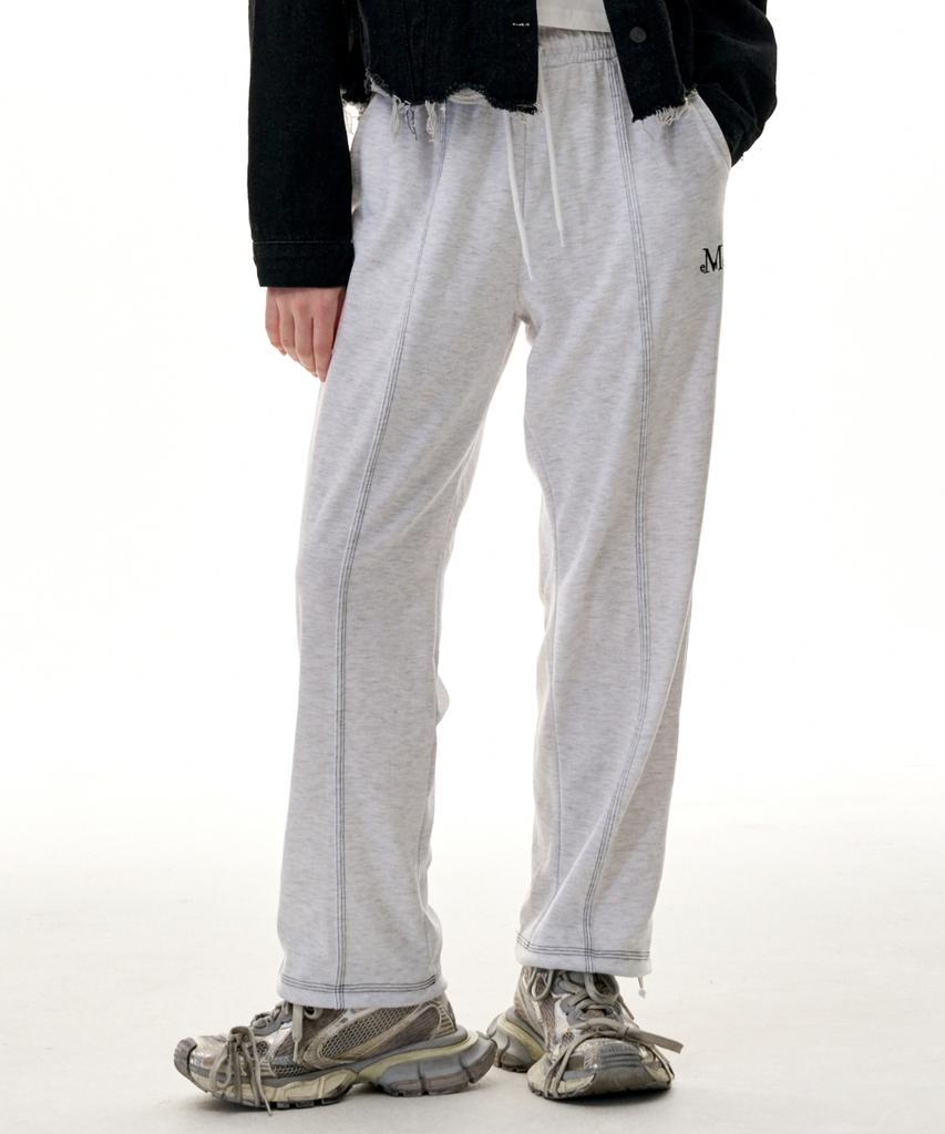 MUCENT Stitch Jogger Pants (Black,White Melange)