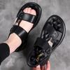Brand Men's Sandals High-quality Cowhide Leather Sandals Outdoor Casual Sport Sandals for Men Non-slip Beach Shoes 2024Sandalias